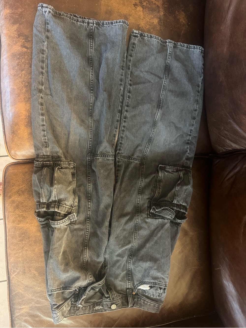Old Navy Washed Gray Cargo Jeans for Kids